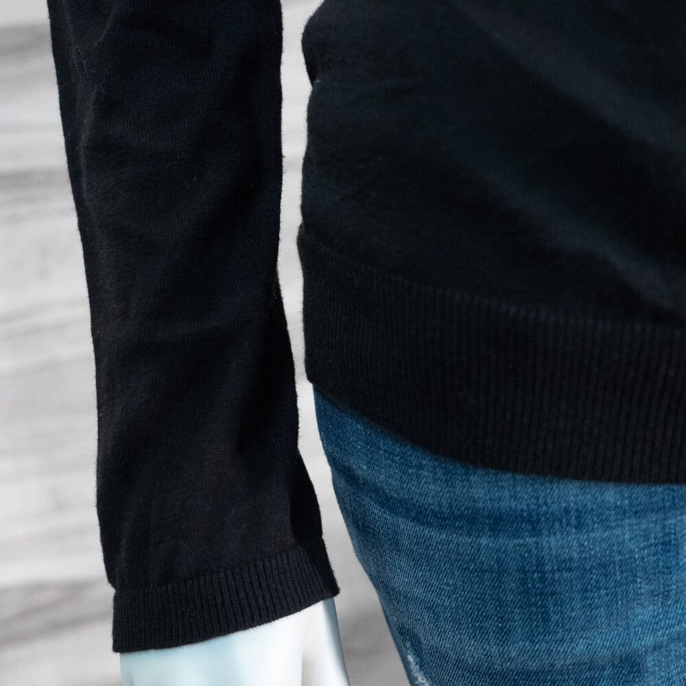 Talbots Black Ruffle Cardigan - Picture 2 of 5